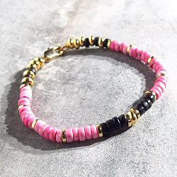 Bali Temples bracelet Bahia howlite rose