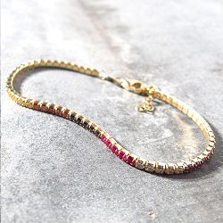 Bali Temples bracelet rainbow strass plaqu� or rose