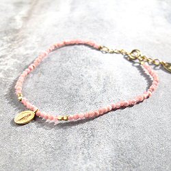 Stalactite bracelet Madonne rose rhodochorosite vermeil