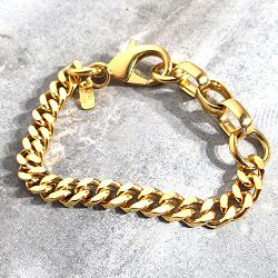 Viveka Bergstrom bracelet chaine gourmette dore