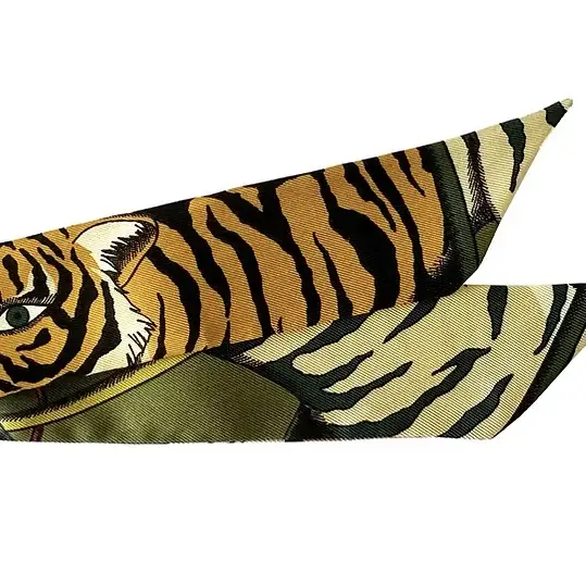 Annee bandeau de soie Tigre made in France kaki