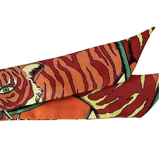 Annee bandeau de soie Tigre made in France orange