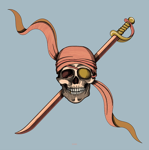 Annee carre de soie 70cm Pirate ciel