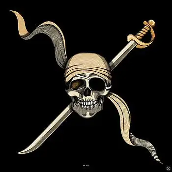 Annee carre de soie 70cm Pirate noir
