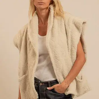 Aokyanos kimono Brooklyn Sherpa sans manches creme
