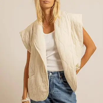Aokyanos veste kimono Brooklyn sans manches creme