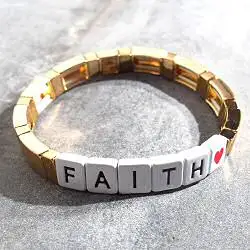 Bali Temples bracelet Ava FAITH blanc gold