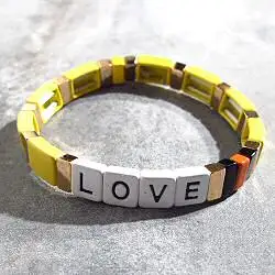 Bali Temples bracelet Ava LOVE jaune