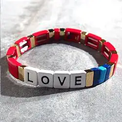 Bali Temples bracelet Ava LOVE rouge