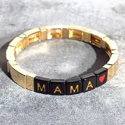 Bali Temples bracelet Ava MAMA noir gold