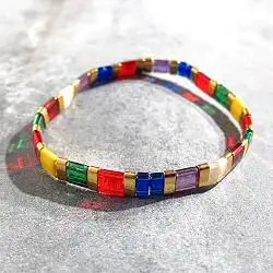 Bali Temples bracelet Flat rainbow