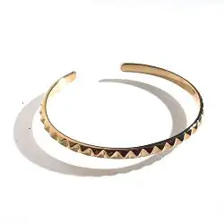 Bali Temples bracelet Jonc Pyramides gold