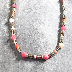 Bali Temples collier Beads pink hematites