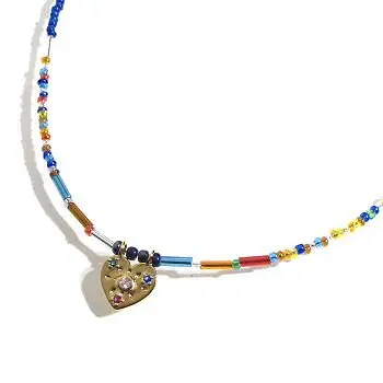 Bali Temples collier Candy Coeur rainbow