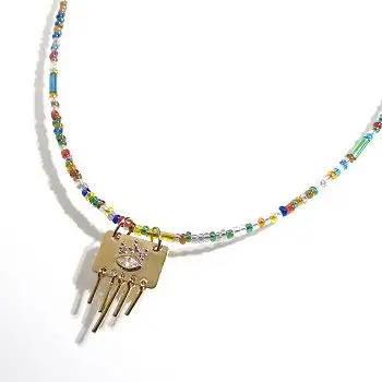 Bali Temples collier Candy Eye drops rainbow