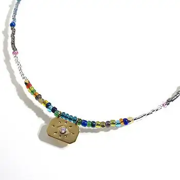 Bali Temples collier Candy Eye rainbow