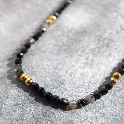 Bali Temples collier Deva mini perles noires