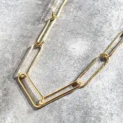 Bali Temples collier Forcat Fin gold plaque or