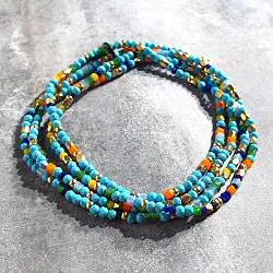 Bali Temples collier Beads Long Turquoise