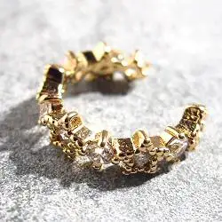 Bali Temples earcuff Etoiles Stars clear gold strass