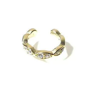 Bali Temples earcuff Eye Allonge gold strass clear