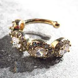 Bali Temples earcuff Eye strass clear gold plaque or