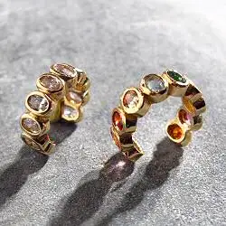 Bali Temples earcuff Galet strass gold