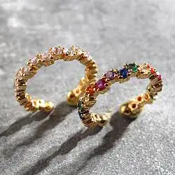 Bali Temples earcuff pave Square strass gold