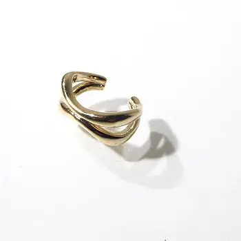 Bali Temples earcuff Pinched gold