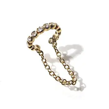 Bali Temples earcuff Strass et chainette gold
