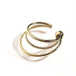 Bali Temples earcuff Galaxy Triple Torsade gold