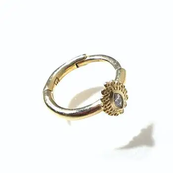 Bali Temples huggie 8 Eye Front gold oeil strass clear
