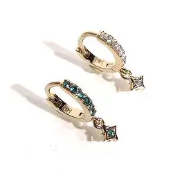 Bali Temples huggie 8 Mini Star strass gold