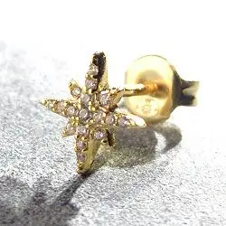 Bali Temples stud Etoile Star gold strass