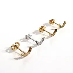 Bali Temples stud Moon Medi strass