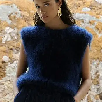By Bar pull mohair sans manches JAMES col midnight