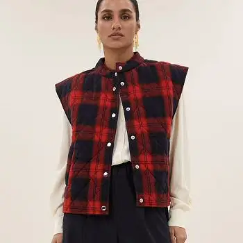 By Bar veste sans manches MAVE jacket red poppycheck