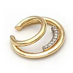 Carre Y earcuff Carey double gold strass