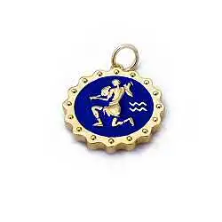 Carre Y charm medaille Zodiac - Verseau