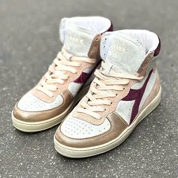 Diadora heritage basket hi-top rose metal