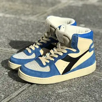 Diadora heritage mi-baskets hautes bleues