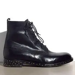 Elia Maurizi boots cuir noir cloutees montantes