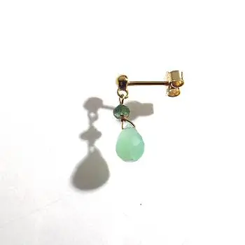 Fotini Psarouli boucle stud mini solo Vert or 18k