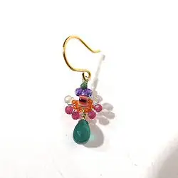 Fourbi de Capucine boucle solo Flower Drop purple green LF69
