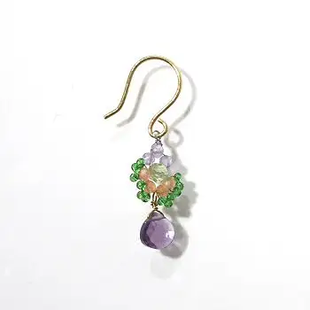 Fourbi de Capucine boucle solo Flower Drop purple green P5