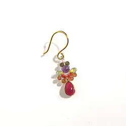 Fourbi de Capucine boucle solo Flower Drop purple pink FDC166