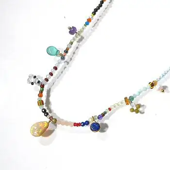 Fourbi de Capucine collier Drop opale grenat amethyste A60