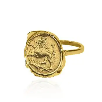 Hermina bague chevaliere Lyra gold