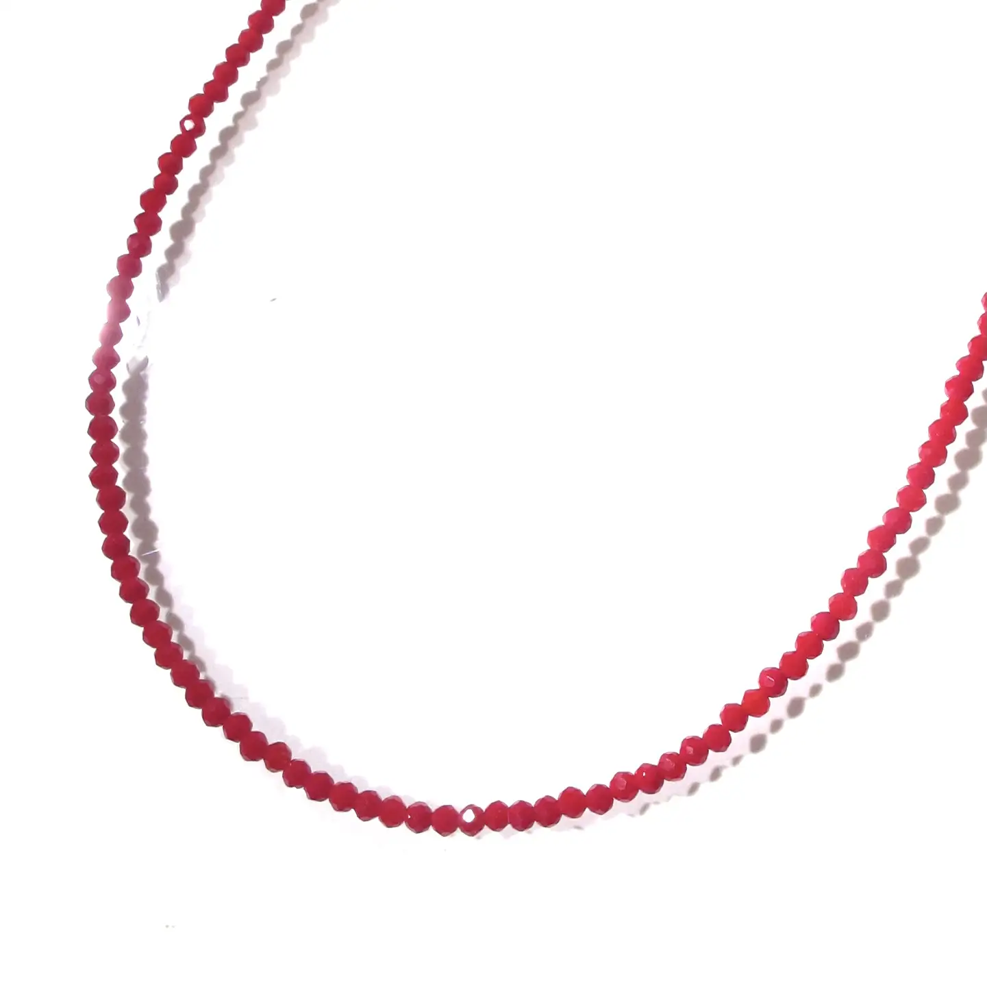 Hermina collier perles facettes Grenat Rouge