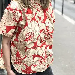 Laurence Bras chemise a fleurs Bindi rouge